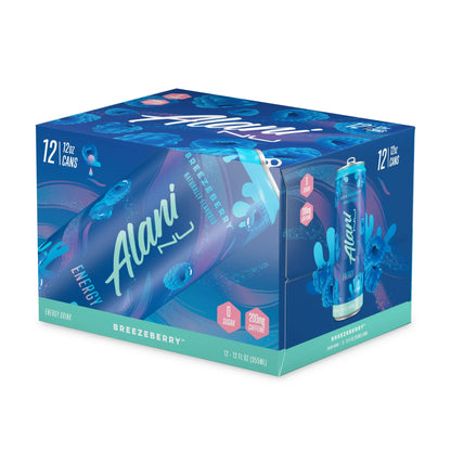 Alani Nu Energy Drink - Breezeberry - 12oz Cans (12 Pack)