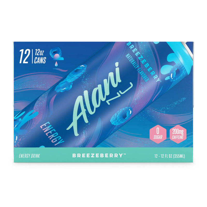 Alani Nu Energy Drink - Breezeberry - 12oz Cans (12 Pack)