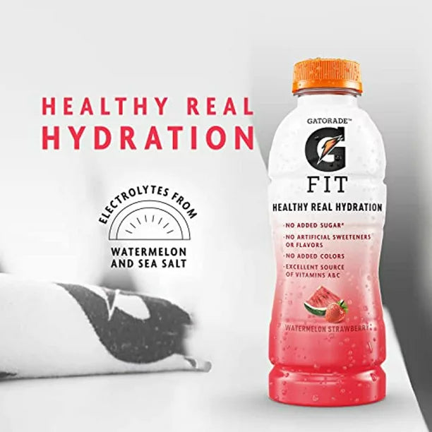 Gatorade Fit Electrolyte Beverage, Healthy Real Hydration, 4 Flavor Variety Pack, 16.9.Oz Bottles (12 Pack)