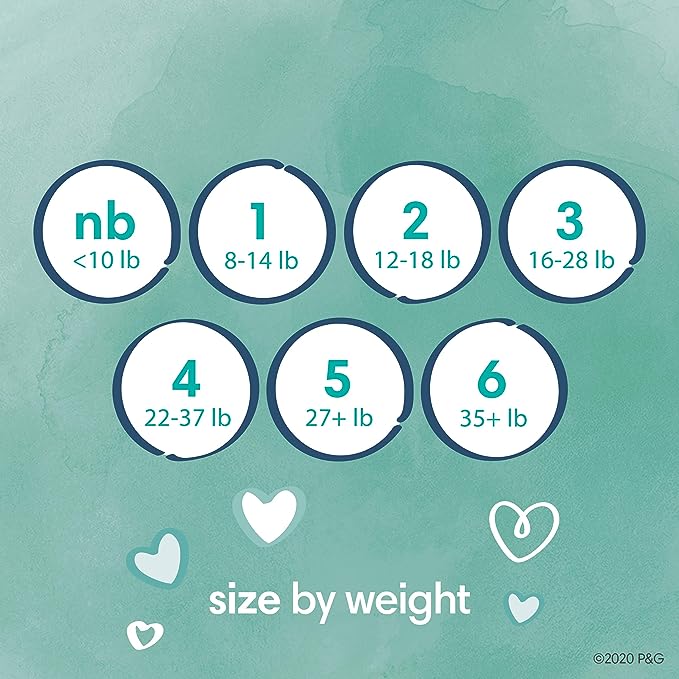Diapers Size 1, 132 Count - Pampers Pure Protection Disposable Baby Diapers, Hypoallergenic and Unscented Protection, Enormous Pack (Packaging & Prints May Vary)